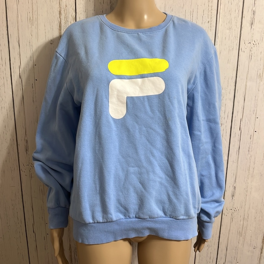 Fila Sweatshirt Blue Yellow White Size Small